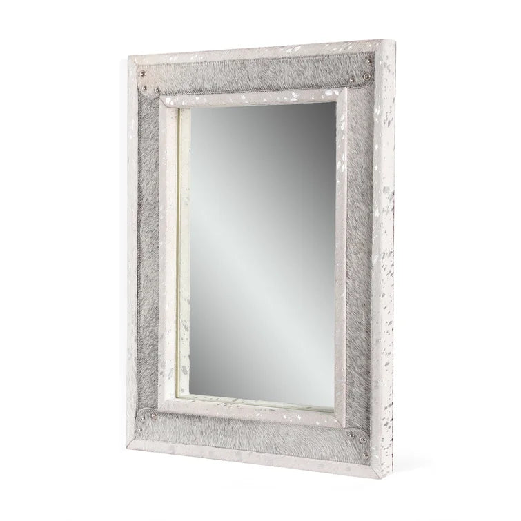Handcrafted Studded Leather Wall Mirror