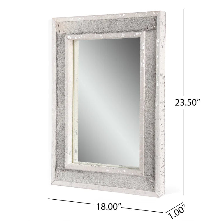 Handcrafted Studded Leather Wall Mirror