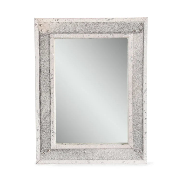 Handcrafted Studded Leather Wall Mirror