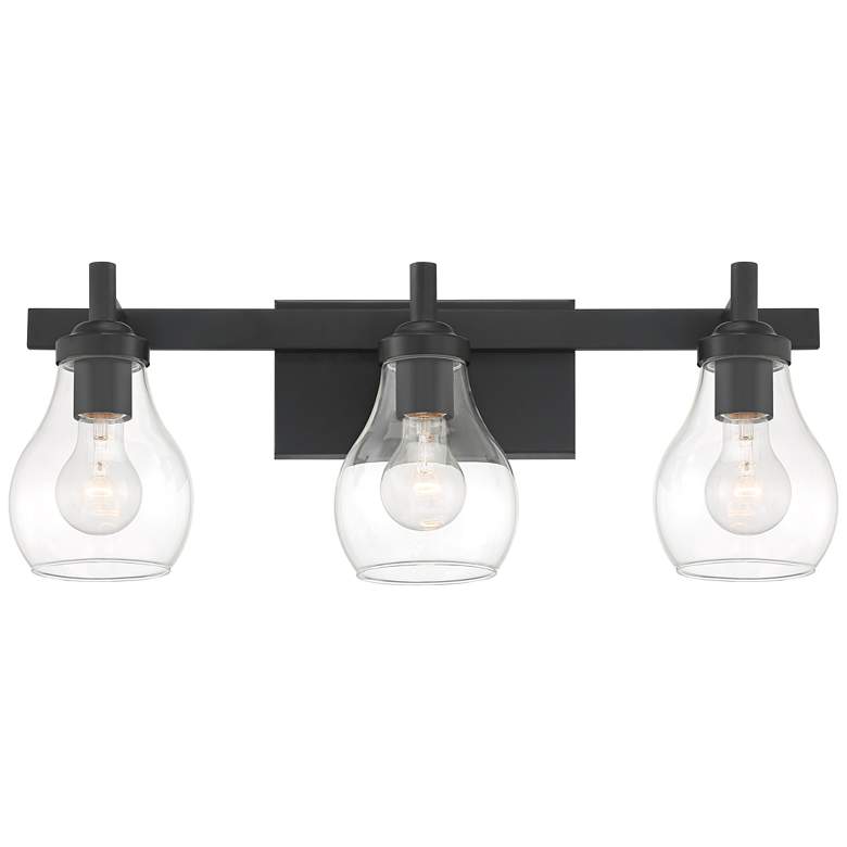 Possini Euro Danvers 22 1/2" Wide Black 3-Light Bath Light