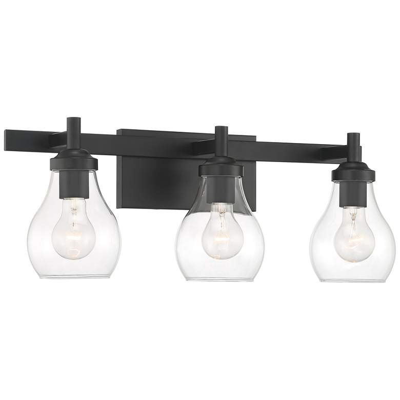 Possini Euro Danvers 22 1/2" Wide Black 3-Light Bath Light