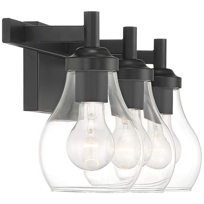 Possini Euro Danvers 22 1/2" Wide Black 3-Light Bath Light