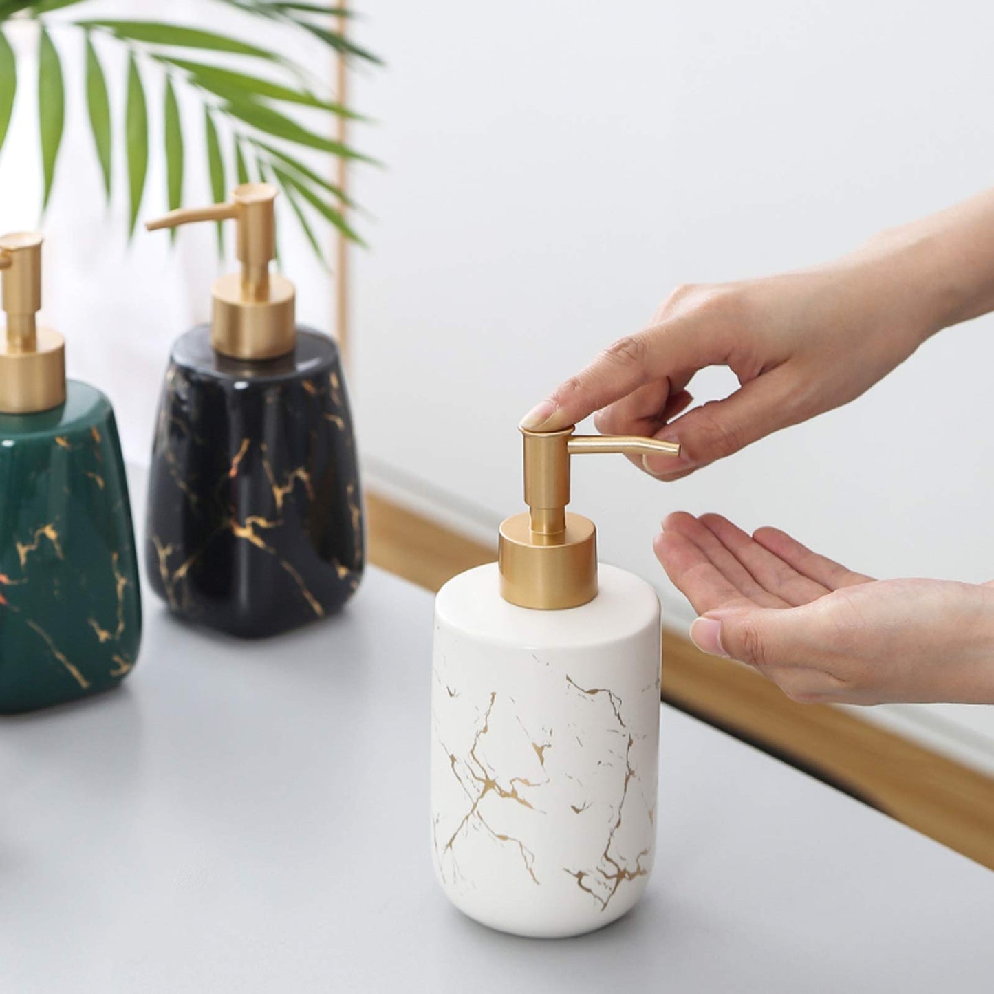 Modern Ceramic Bathroom Soap Dispenser Set