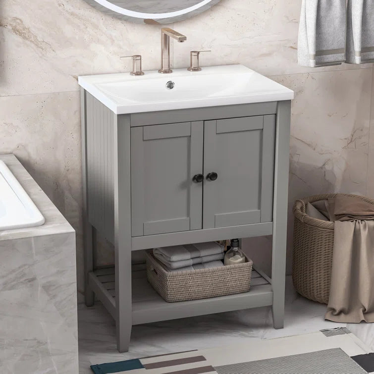 Laroque 23.7'' Single Bathroom Vanity with Ceramic Top