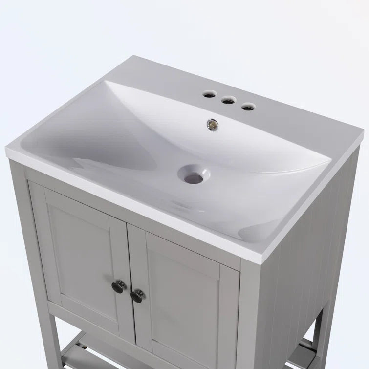 Laroque 23.7'' Single Bathroom Vanity with Ceramic Top