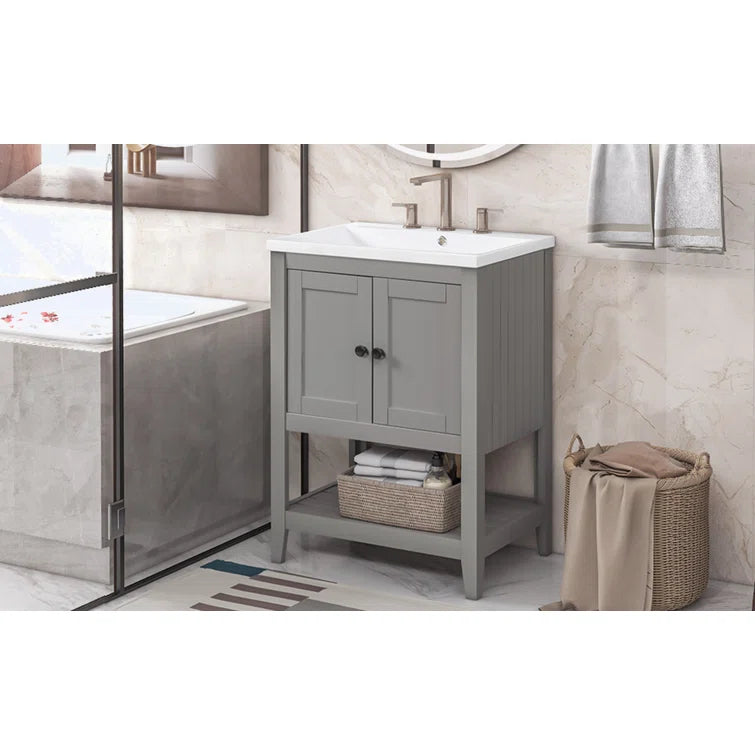 Laroque 23.7'' Single Bathroom Vanity with Ceramic Top