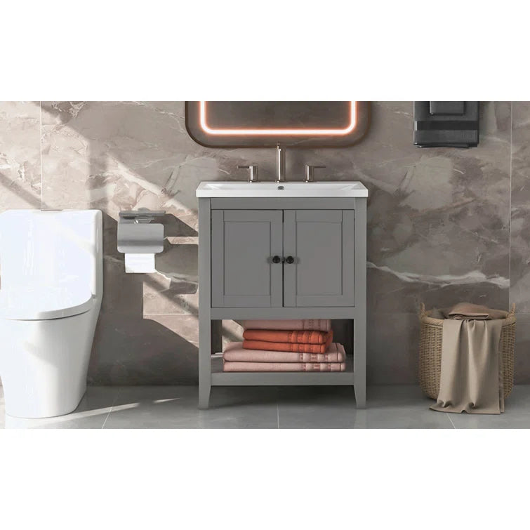 Laroque 23.7'' Single Bathroom Vanity with Ceramic Top