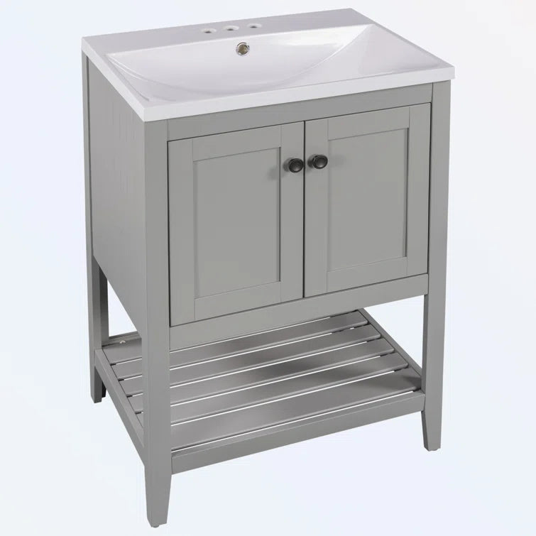 Laroque 23.7'' Single Bathroom Vanity with Ceramic Top