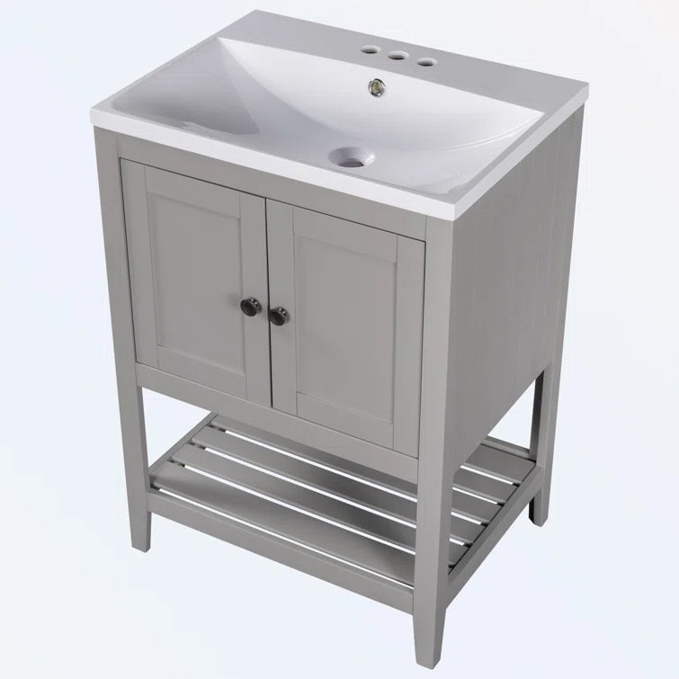 Laroque 23.7'' Single Bathroom Vanity with Ceramic Top