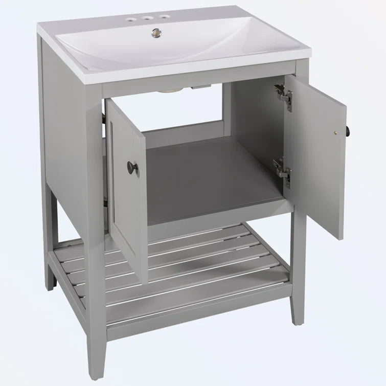 Laroque 23.7'' Single Bathroom Vanity with Ceramic Top