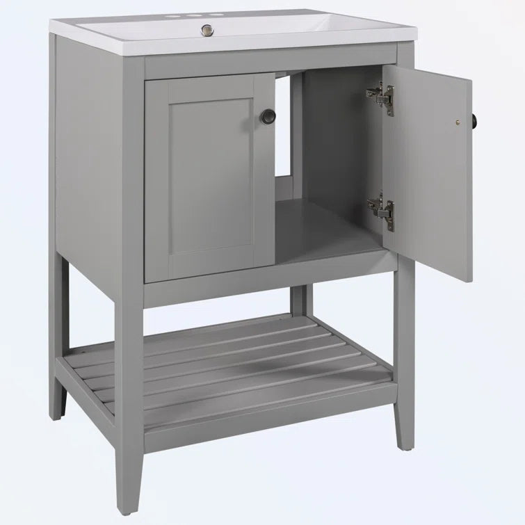 Laroque 23.7'' Single Bathroom Vanity with Ceramic Top