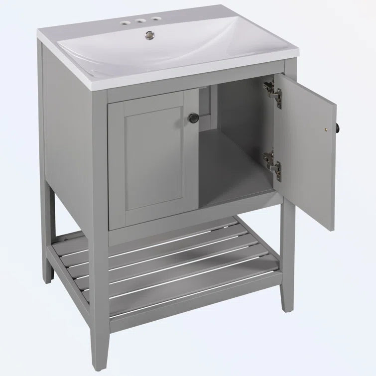 Laroque 23.7'' Single Bathroom Vanity with Ceramic Top