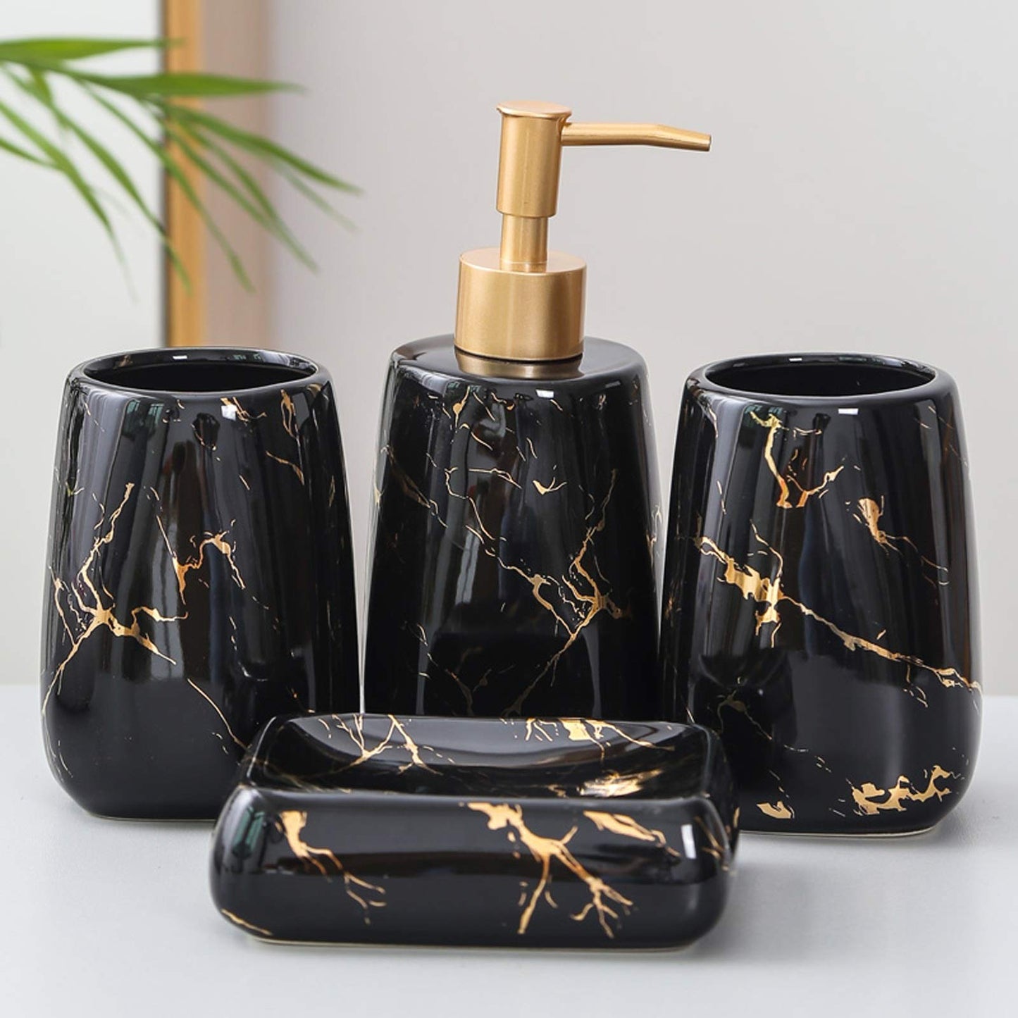 Modern Ceramic Bathroom Soap Dispenser Set